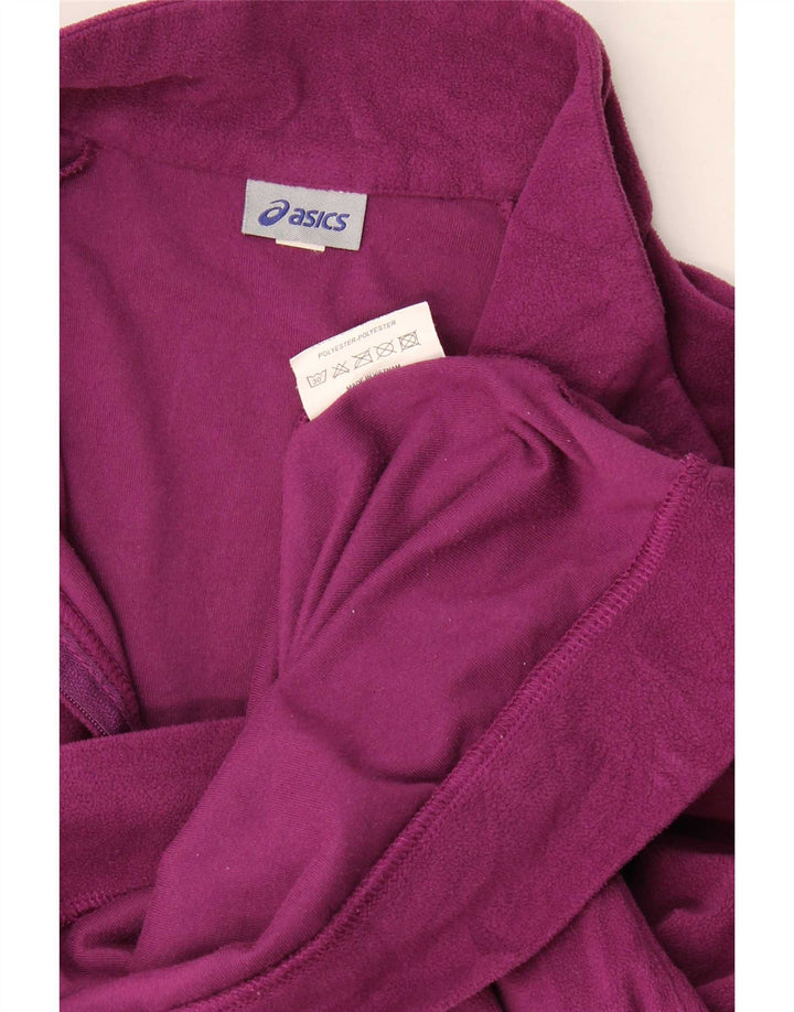 Asics Damen-Fleecepullover mit Reißverschluss am Hals, UK 16, Größe L, Lila, Polyester