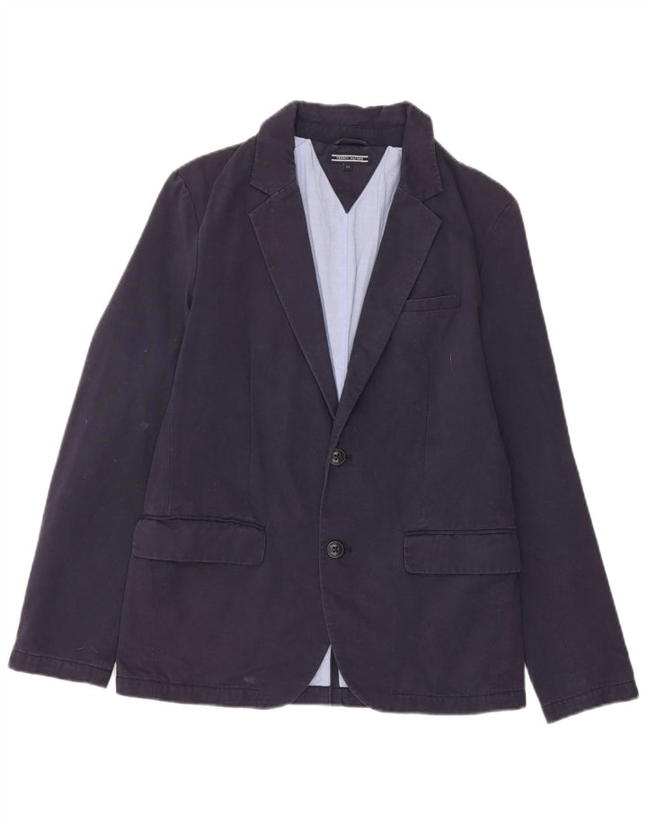 Tommy Hilfiger Jungen-Blazer mit 2 Knöpfen, 15–16 Jahre, marineblaue Baumwolle