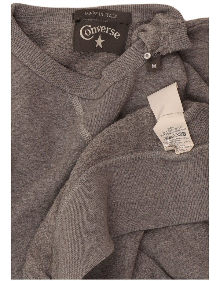 Converse Herren Grafik-Sweatshirt-Pullover aus mittelgrauer Baumwolle