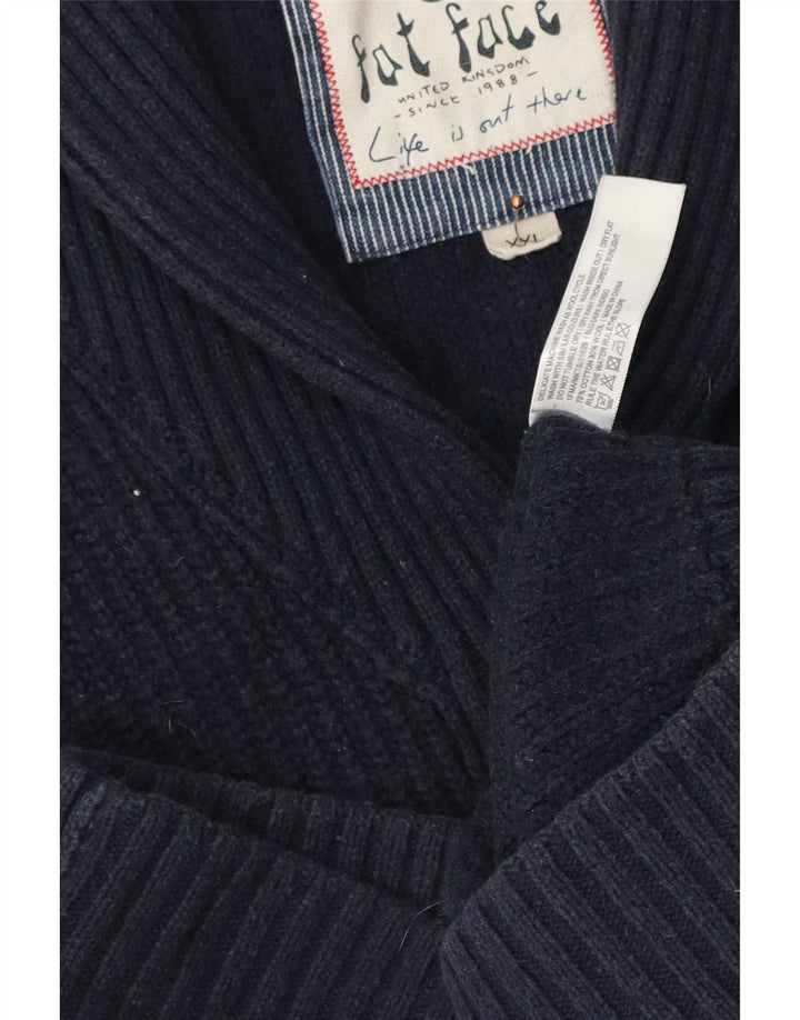 Fat Face Herren-Cardigan, 2XL, Marineblau, Baumwolle