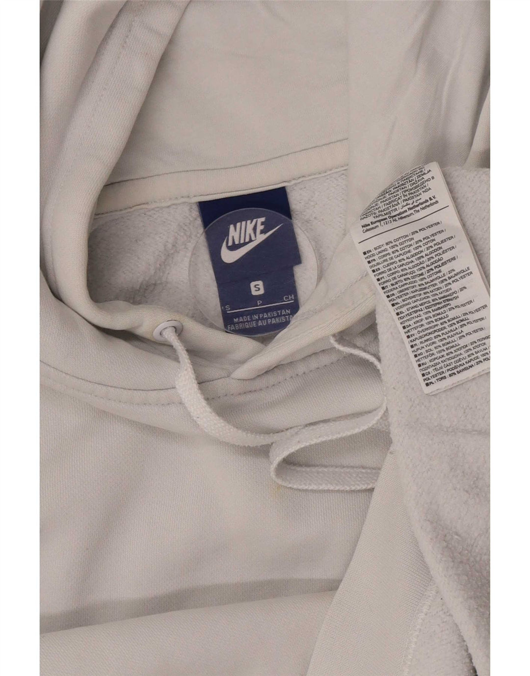 Nike Herren Kapuzenpullover, Größe S, weiße Baumwolle