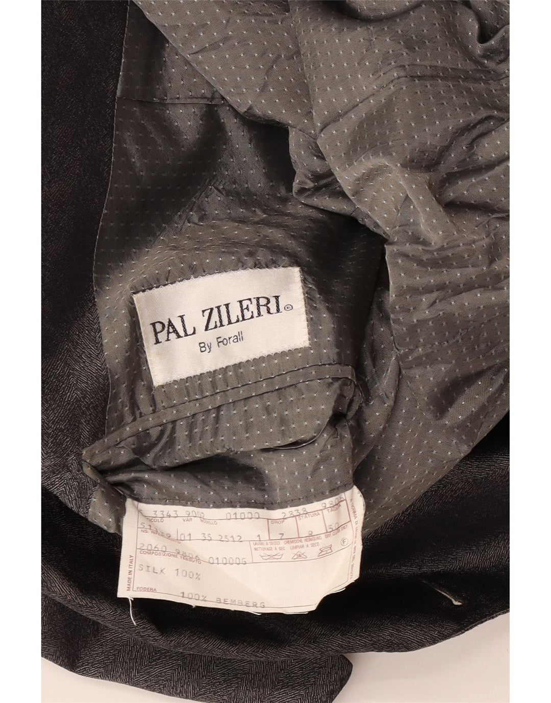 Pal Zileri Herren-Blazer, zweireihig, IT 50, groß, graue Chevron-Seide