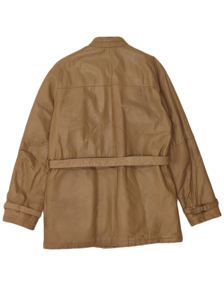 Vintage Herren Lederjacke IT 48 Medium Beige Leder