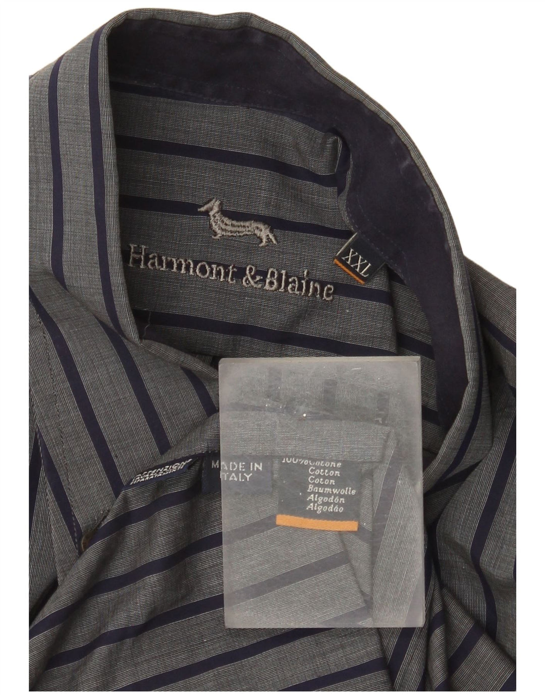 Harmont & Blaine Herrenhemd 2XL grau gestreift aus Baumwolle