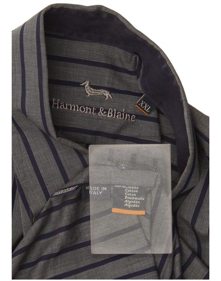 Harmont & Blaine Herrenhemd 2XL grau gestreift aus Baumwolle