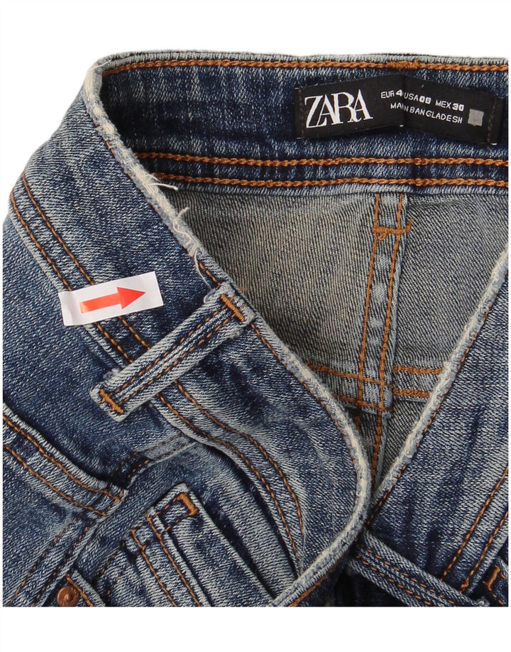 Zara Damen Distressed Skinny Jeans EU 40 Medium W30 L28 Blau
