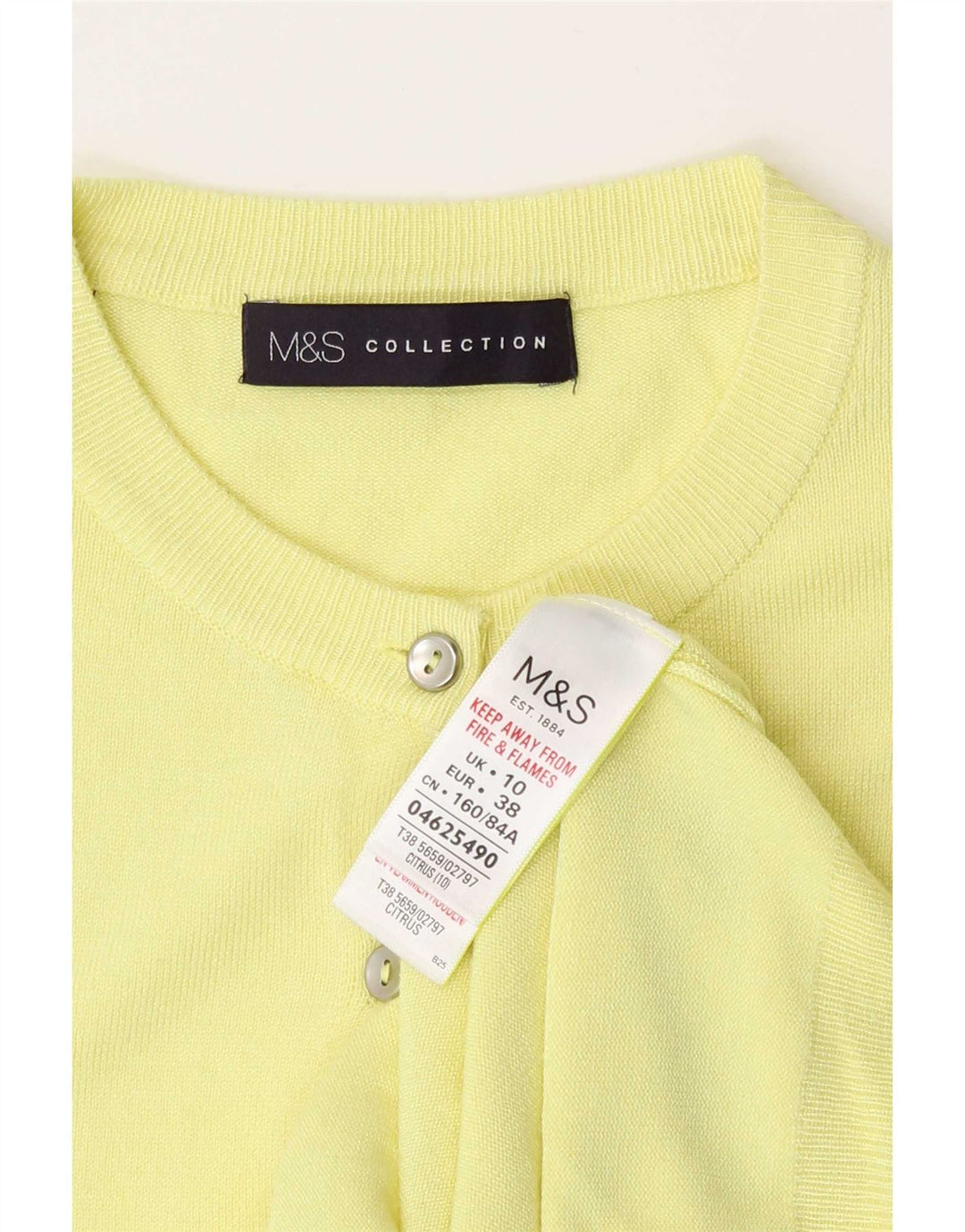 Marks & Spencer Damen-Cardigan-Pullover UK 10 Small Gelbe Viskose