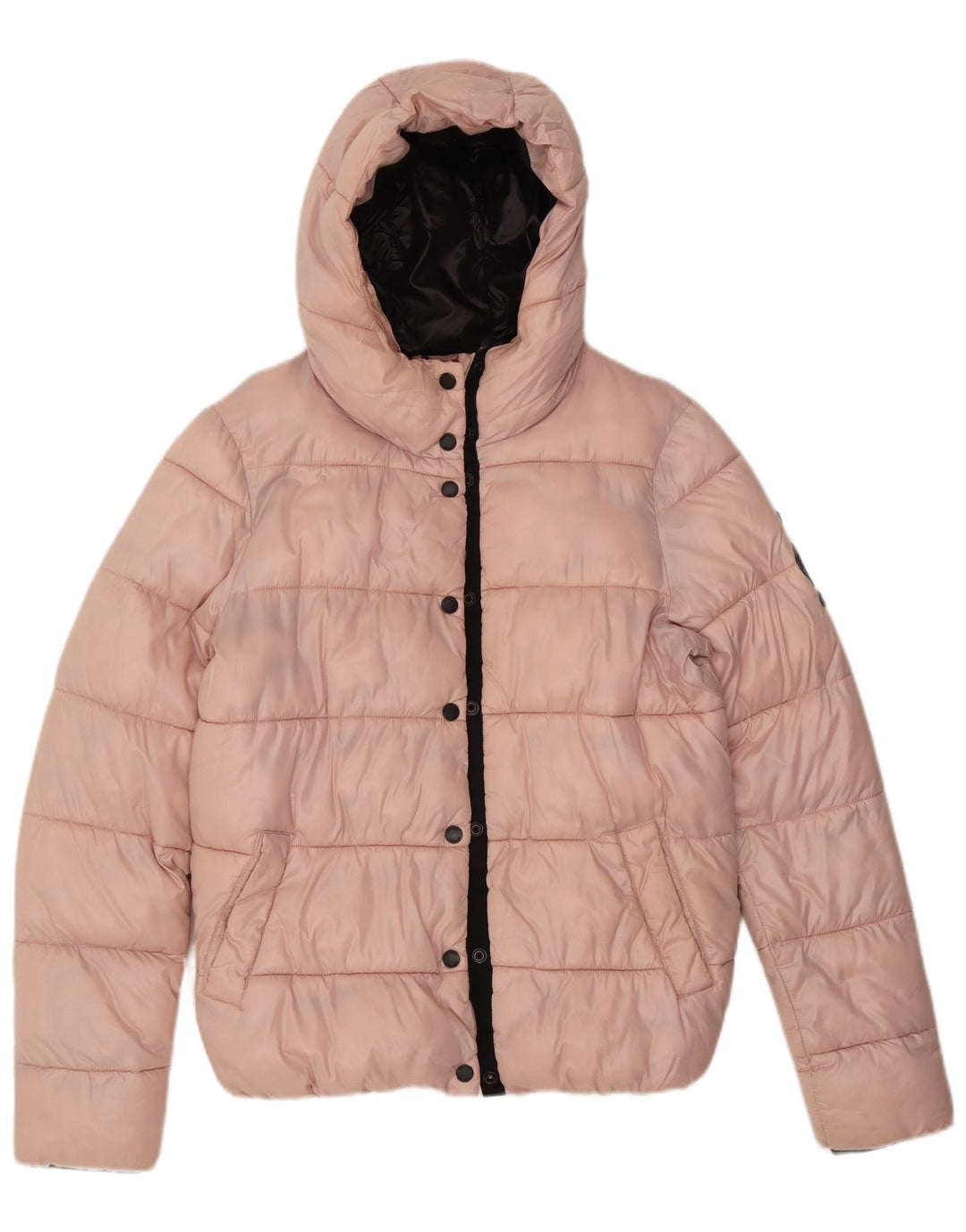 Superdry Wattierte Jacke mit Kapuze für Damen, UK 12, Mittelrosa, Nylon