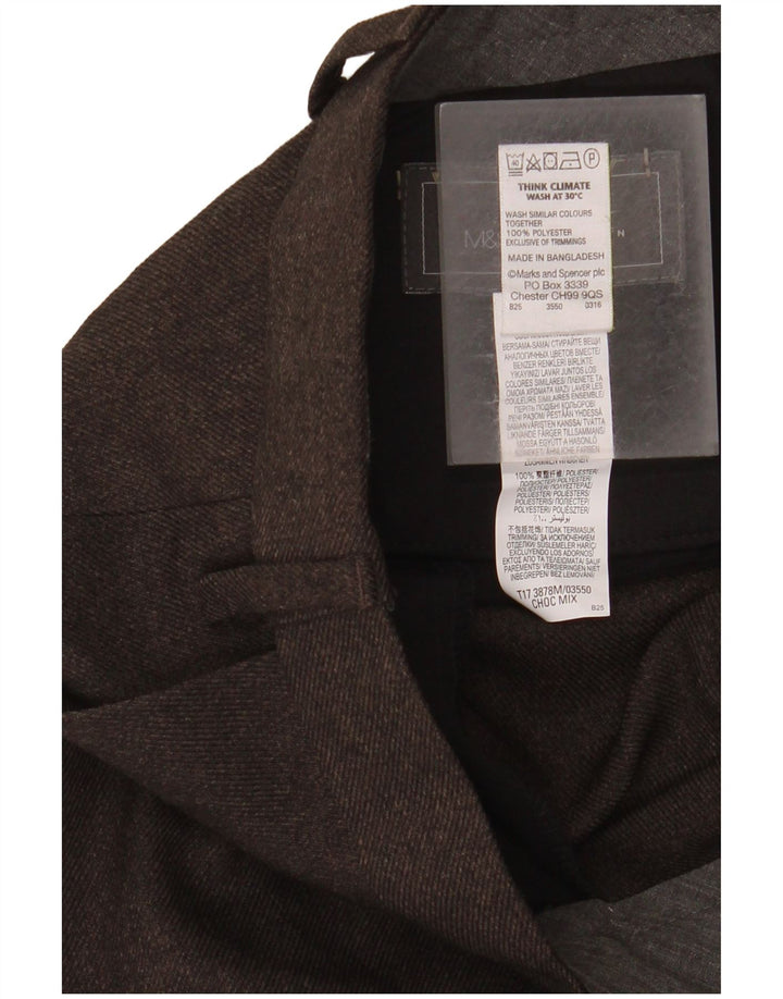 Marks & Spencer Herren-Anzughose mit normaler Passform, W44, L33, braun, Polyester