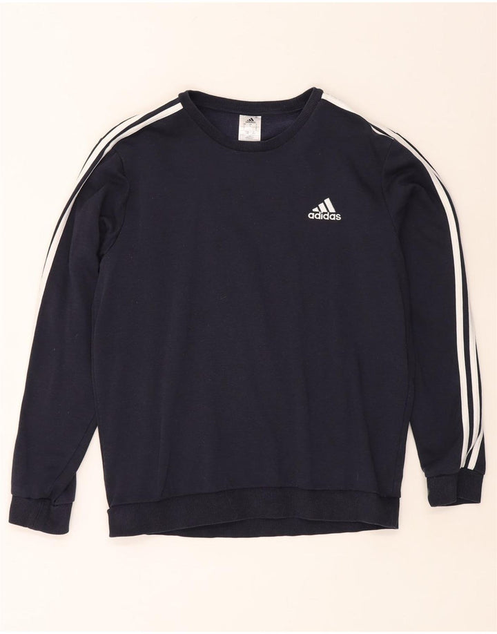 Adidas Herren-Sweatshirt, Pullover, groß, marineblau, Baumwolle