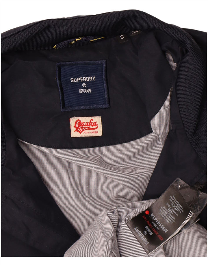 Superdry Herren Bomberjacke UK 36 Small Marineblau Baumwolle