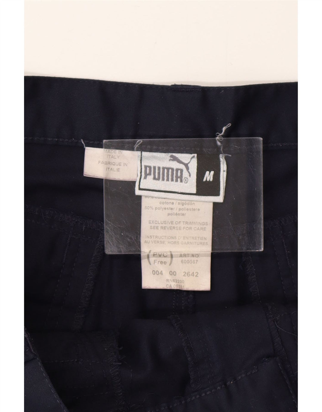 PUMA Mens Cargo Shorts Medium W32 Navy Blue Cotton
