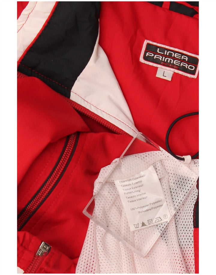 Linea Primero Herren-Trainingsanzug-Topjacke, großes rotes Farbblock-Polyester