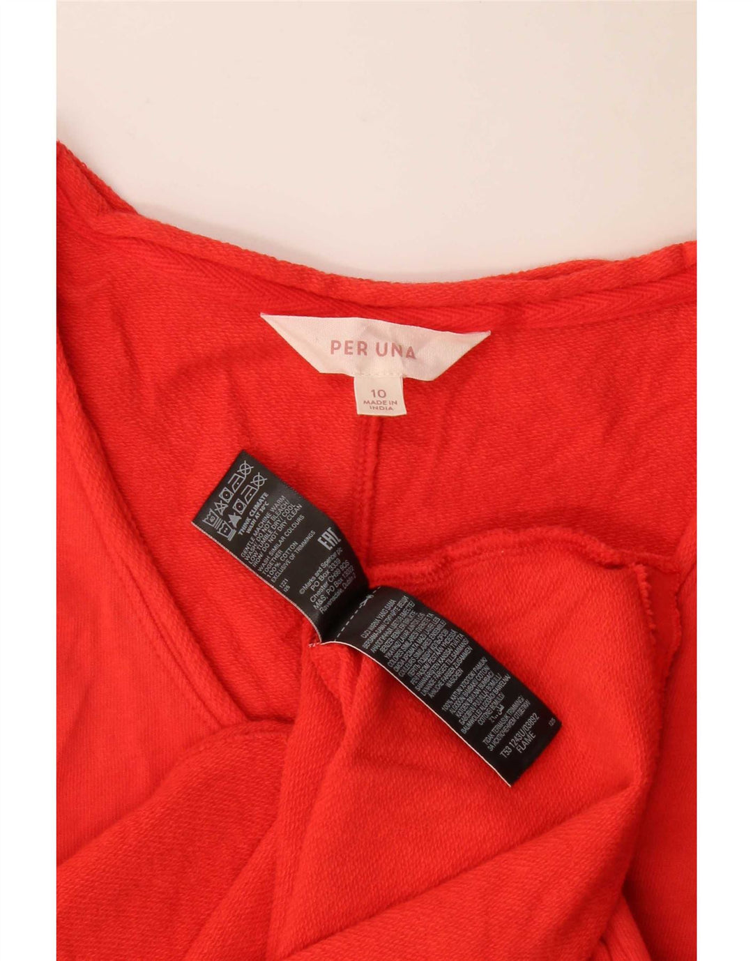 Marks & Spencer Damen Per Una Übergroßes Top 3/4 Ärmel UK 10 Small Rot