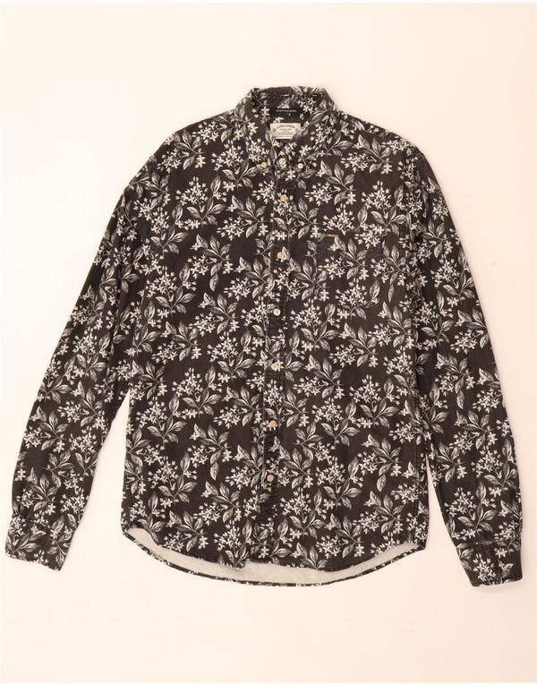 SCOTCH & SODA Herren-Hemd, groß, schwarz, geblümt, Baumwolle, hawaiianisch