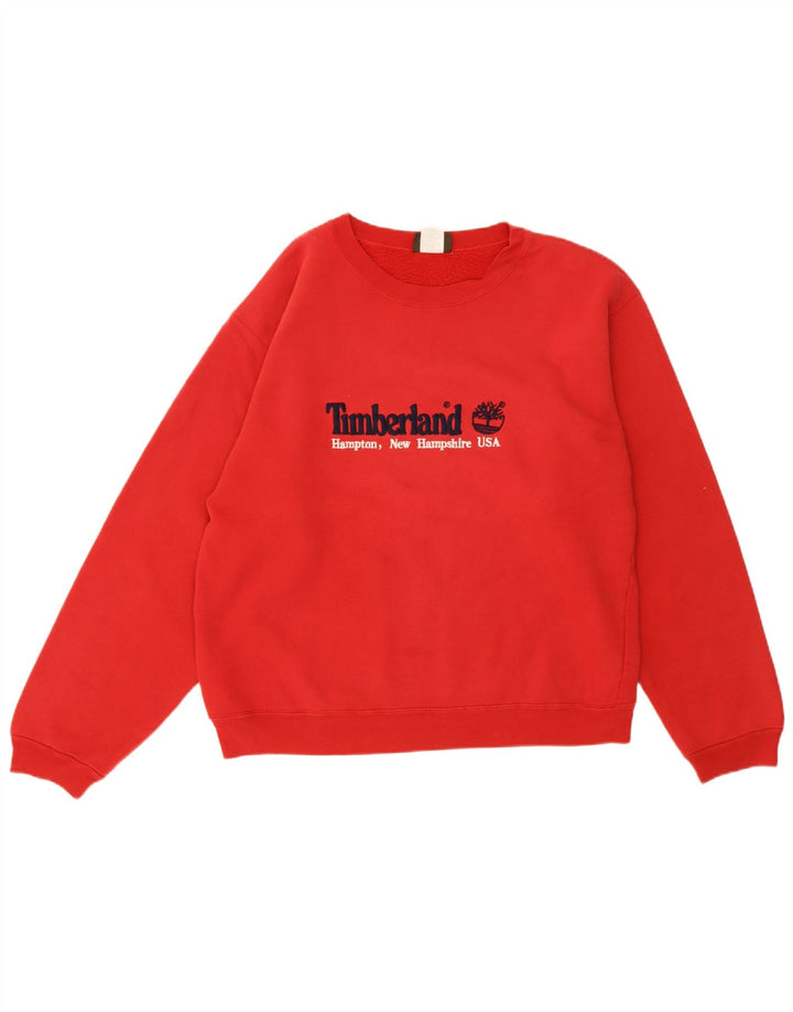 Timberland Herren Grafik-Sweatshirt-Pullover aus mittelroter Baumwolle