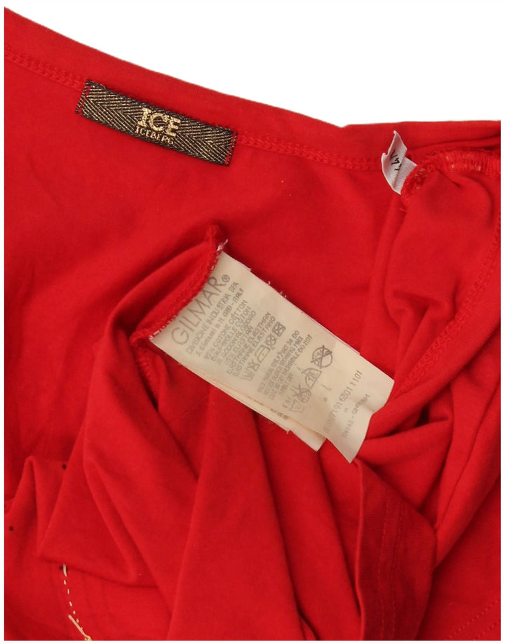 ICEBERG Popeye Grafik-T-Shirt für Damen, UK 12, mittelrot, Baumwolle