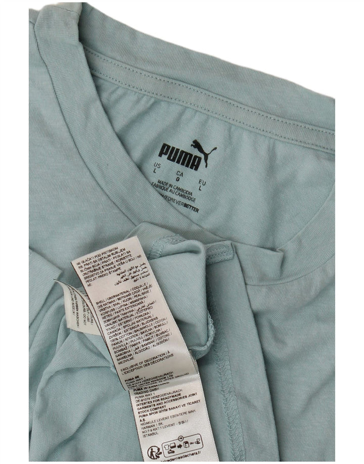 Puma Herren-T-Shirt mit Grafik, groß, türkisfarbene Baumwolle