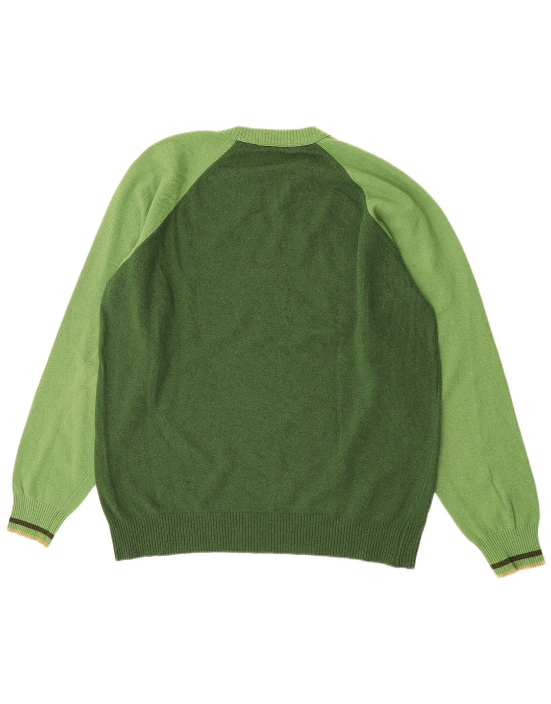 Catbalou Herren-Pullover mit Rundhalsausschnitt, groß, grün gestreift, Wolle