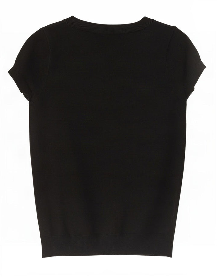 Zara Damen T-Shirt Top UK 14 Large Schwarz