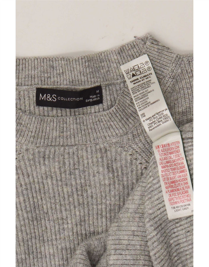 Marks & Spencer Damen-Pullover mit Rundhalsausschnitt, Gr. 12, Mittelgrau meliert
