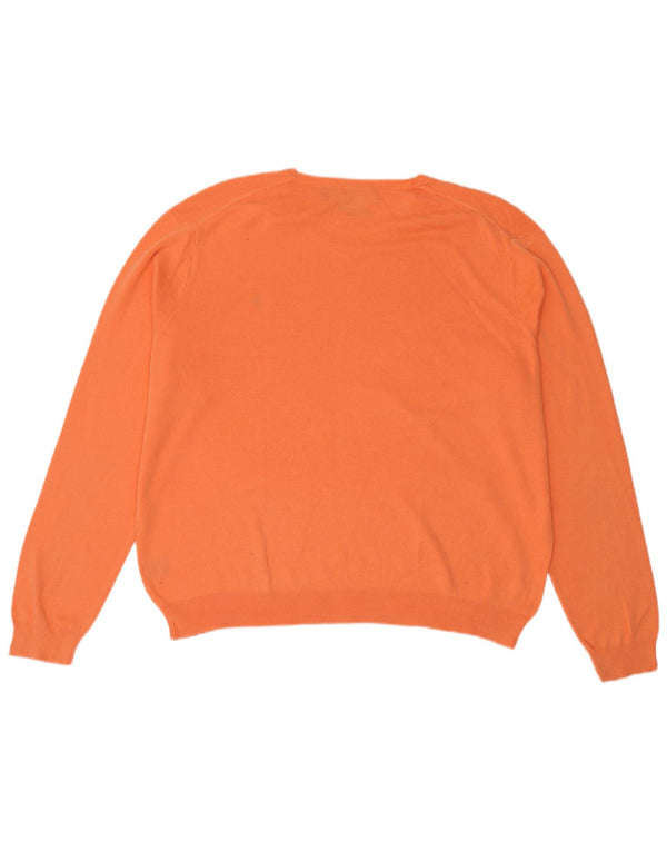 Polo Ralph Lauren Herren-Pullover, lockere Passform, V-Ausschnitt, 2XL, Orange, Baumwolle