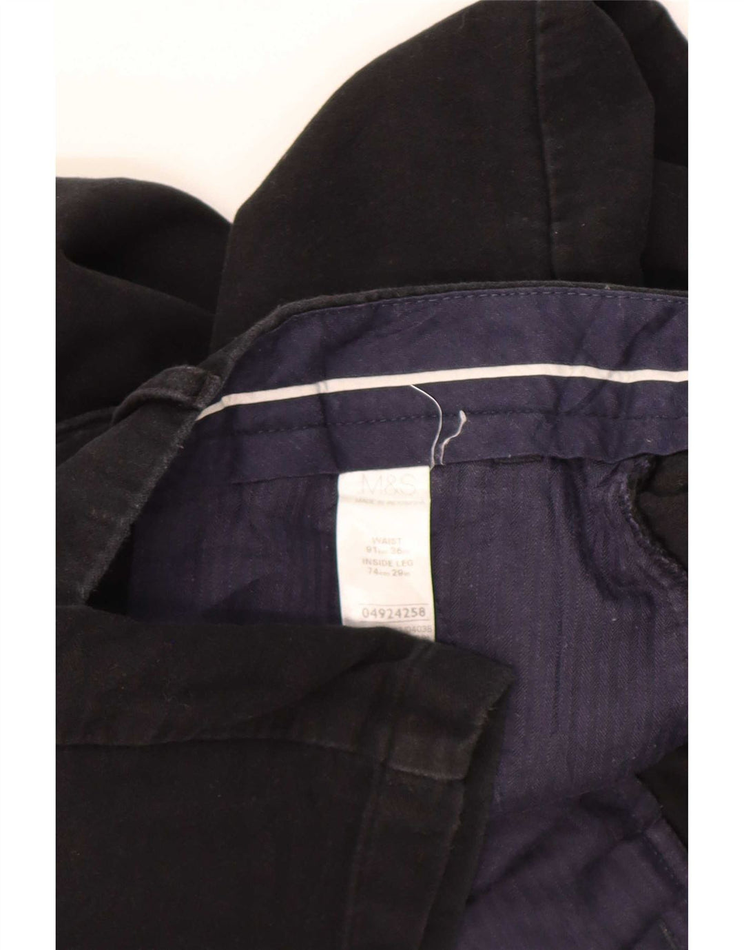Marks & Spencer Herren Blue Harbour Gerade Chinohose W36 L29 Schwarz
