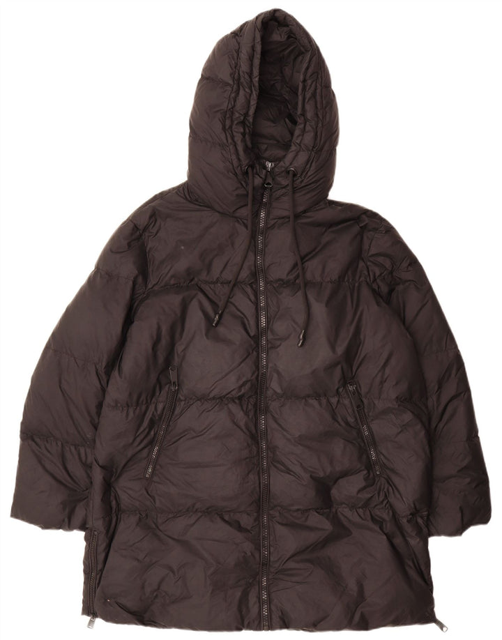Zara Damen-Kapuzen-Übergröße, gepolsterter Mantel, UK 10, Small, Schwarz, Polyamid