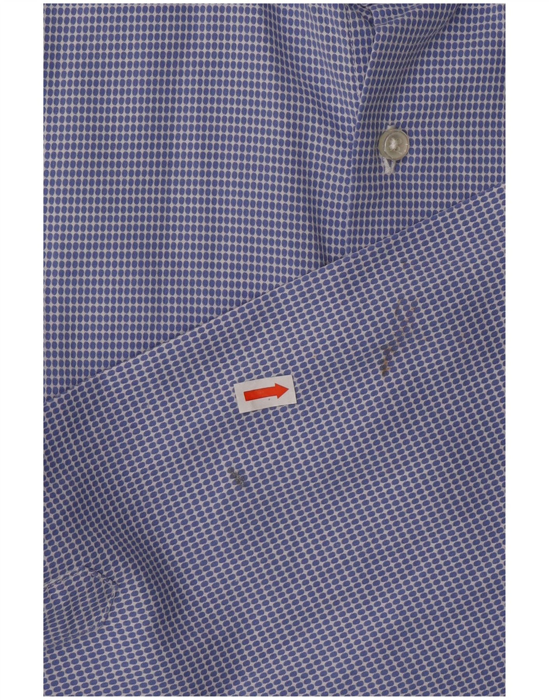 FAY Herrenhemd Größe 42 16 1/2 große blau gepunktete Baumwolle