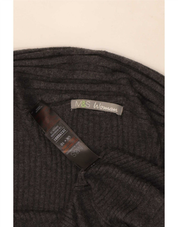 Marks & Spencer Damen Asymmetrischer Cardigan-Pullover UK 10 Small Grau