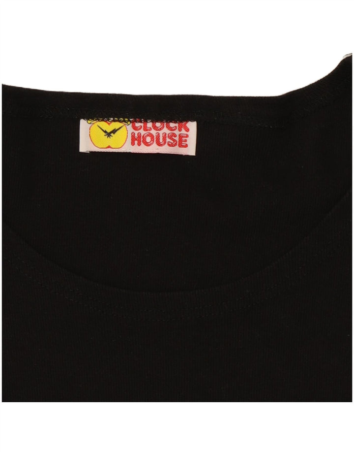 CLOCK HOUSE Damen T-Shirt Top UK 12 Medium Schwarz