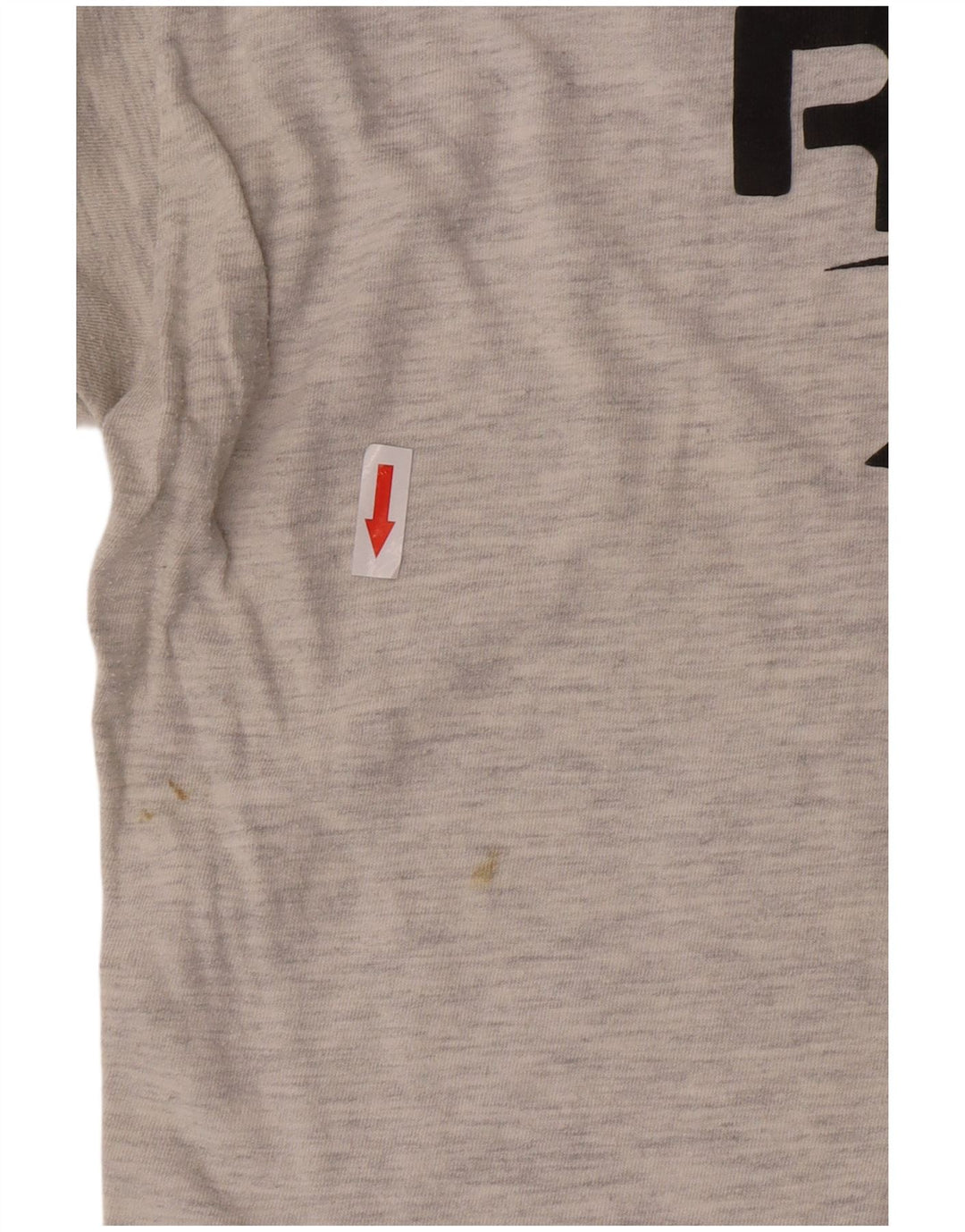 Reebok Herren Grafik-T-Shirt-Oberteil aus mittelgrau gefleckter Baumwolle