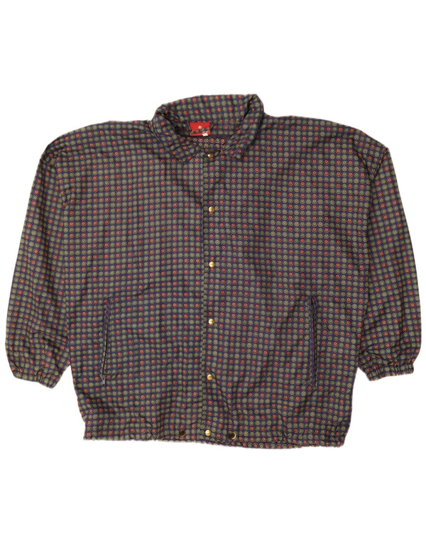 VINTAGE Herren-Bomberjacke in Übergröße, Gr. 40, groß, blau gepunktet