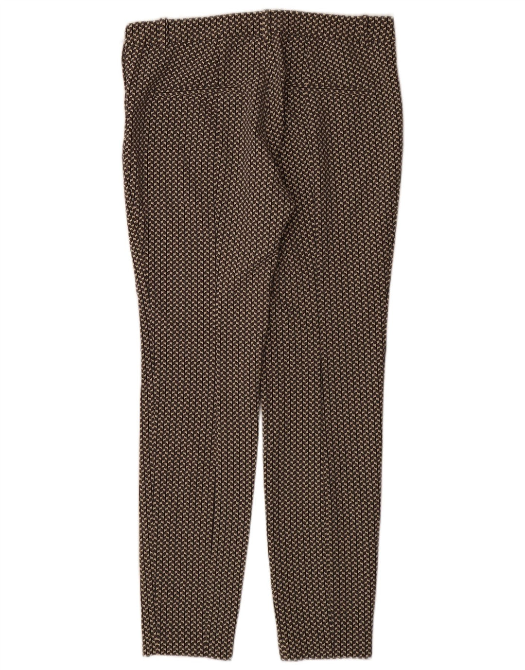 Schmale Freizeithose für Damen von Zara, mittelgroß, W28, L29, graues geometrisches Polyester