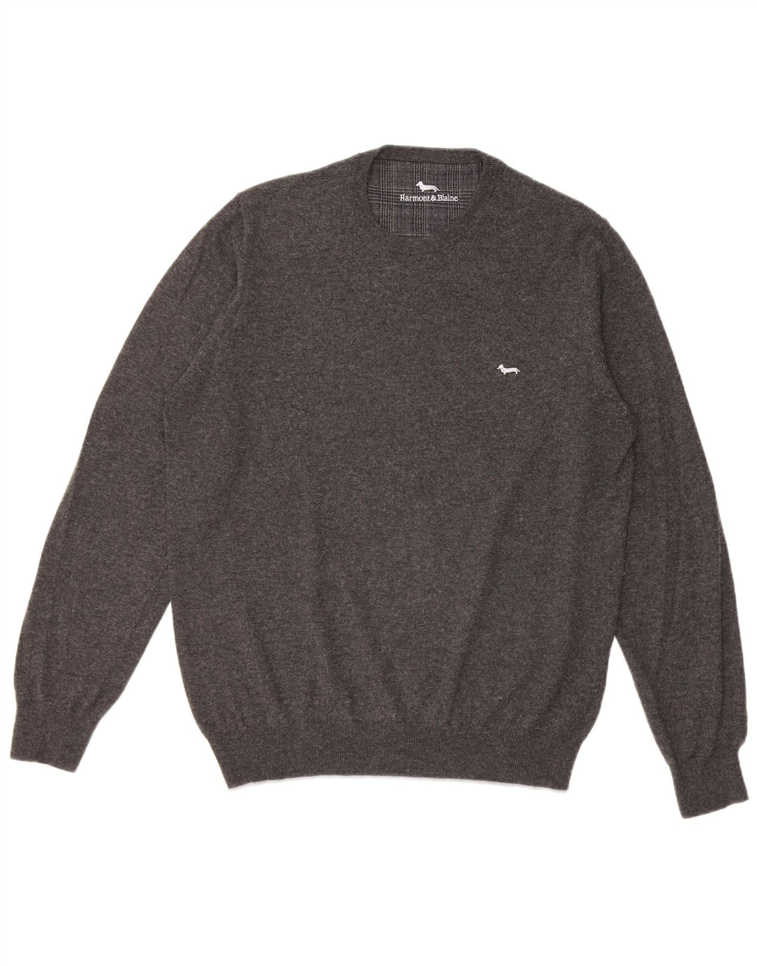 Harmont & Blaine Herren-Pullover mit Rundhalsausschnitt, Größe L, aus grauer Baumwolle