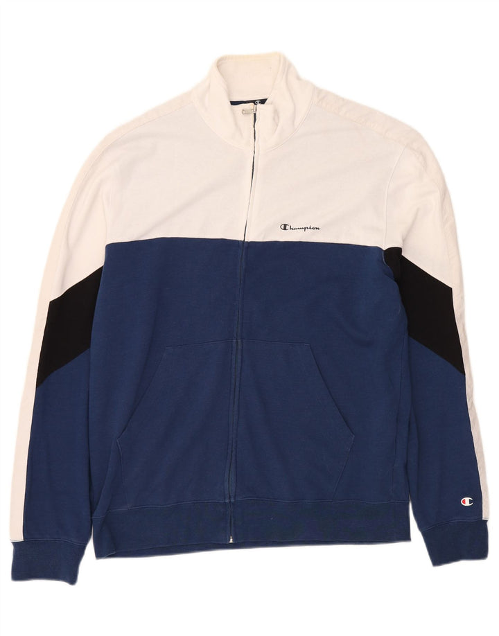 CHAMPION Herren-Trainingsanzug-Oberteil, Jacke, XL, Blau, Colourblock-Baumwolle