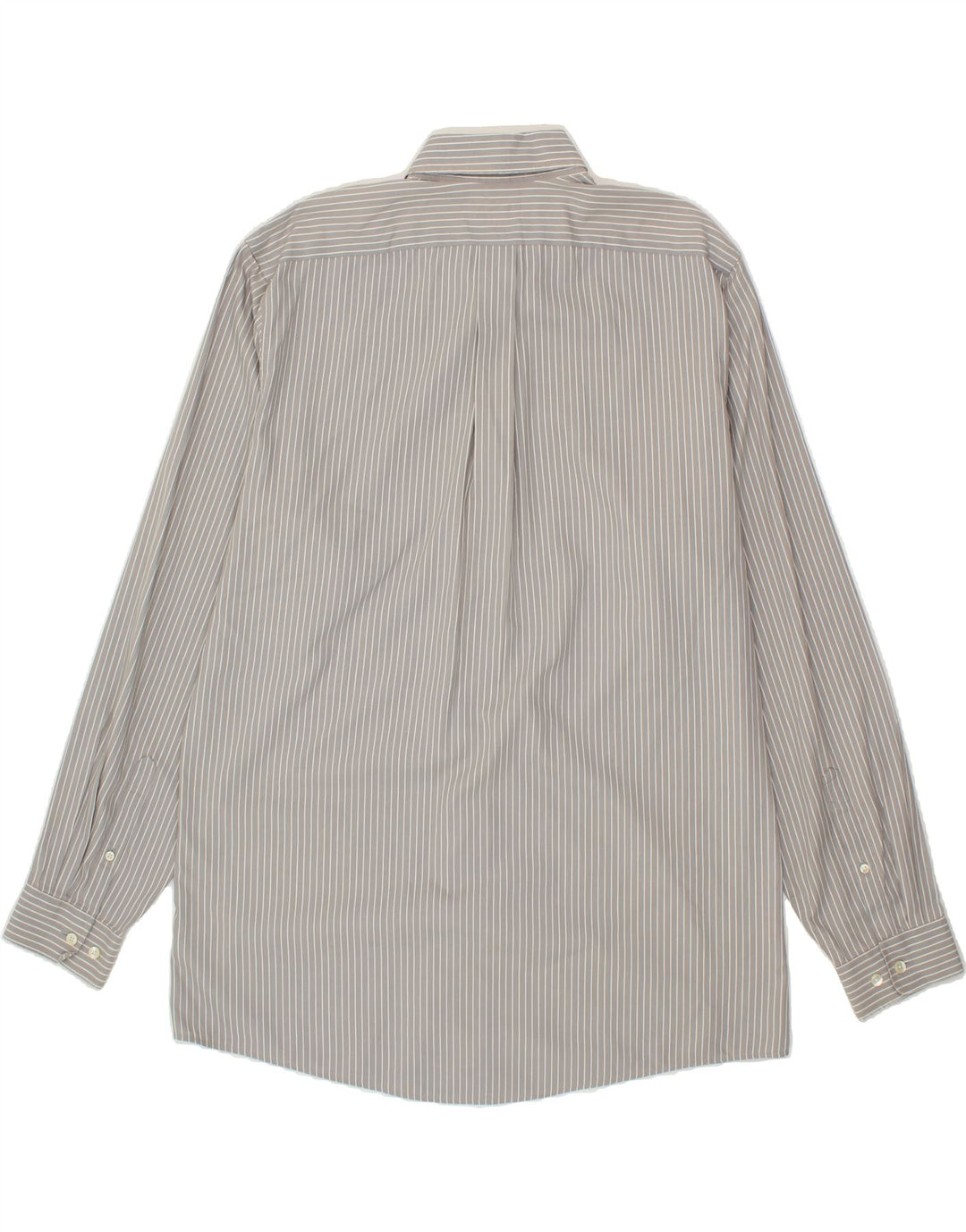EDDIE BAUER Mens Relaxed Fit Shirt Large Grey Pinstripe Cotton Vintage Eddie Bauer and Second-Hand Eddie Bauer from Messina Hembry 