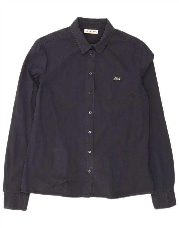 Lacoste Damen-Hemd, Größe 40, mittelmarineblaue Baumwolle