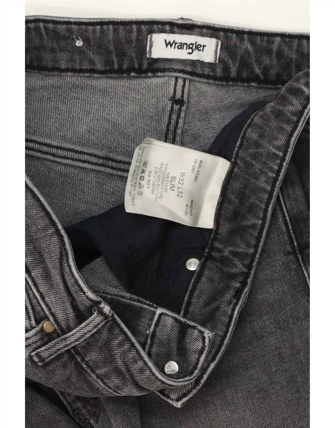 Wrangler Herren Slim Jeans W32 L32 Graue Baumwolle