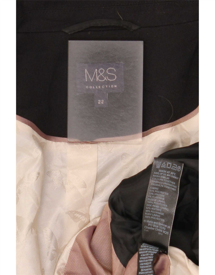 Marks & Spencer Damen-Blazerjacke mit 1 Knopf, UK 22 3XL, Schwarz, Polyester
