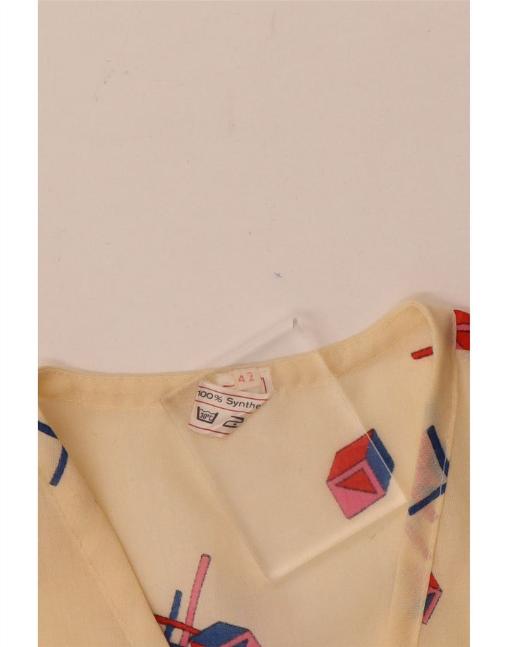 Trevira Crop Langarm-Blusenoberteil für Damen IT 42 Medium Beige Geometrisch