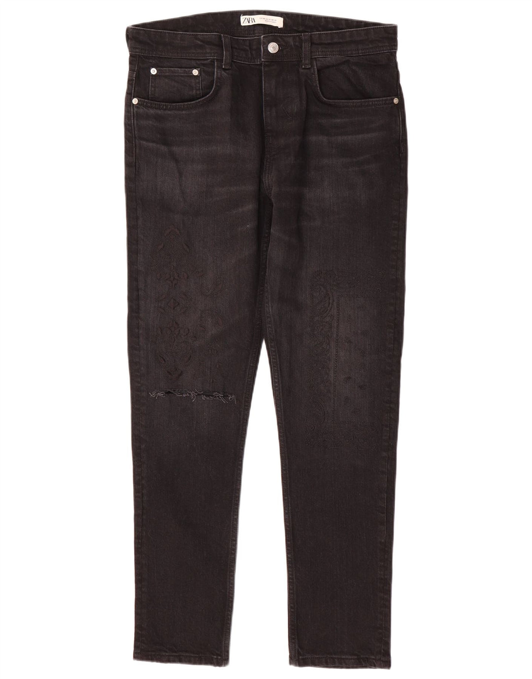 Zara Damen Slim Jeans EU 40 Medium W31 L29 Schwarze Baumwolle