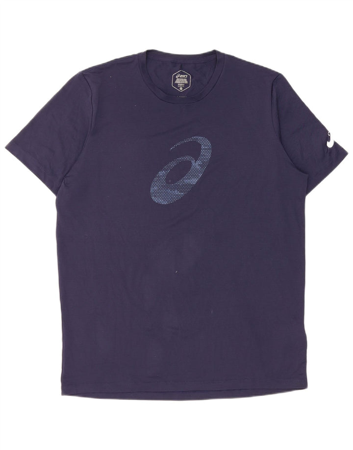 Asics Herren-T-Shirt mit Grafik, groß, marineblau, Polyester