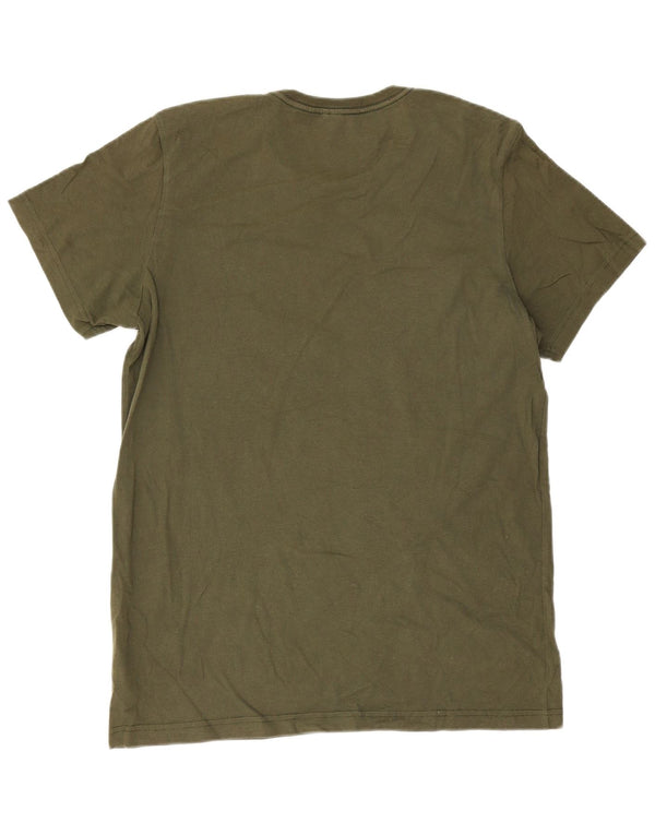 Adidas Herren Grafik T-Shirt Top Große grüne Baumwolle