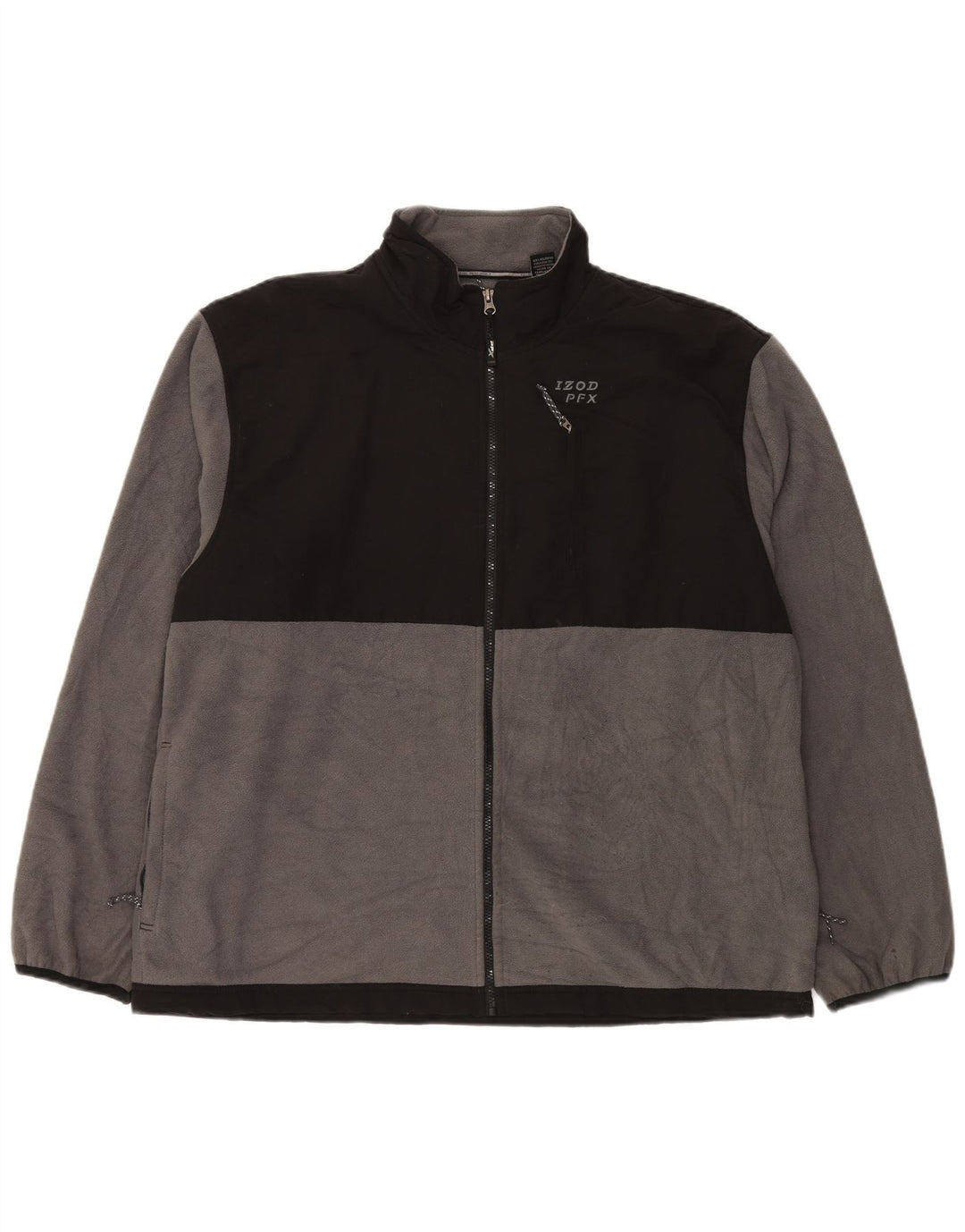 IZOD Herren Fleecejacke UK 44 2XL Graues Colourblock-Polyester