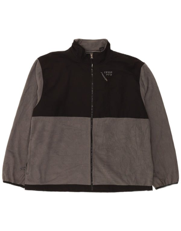 IZOD Herren Fleecejacke UK 44 2XL Graues Colourblock-Polyester