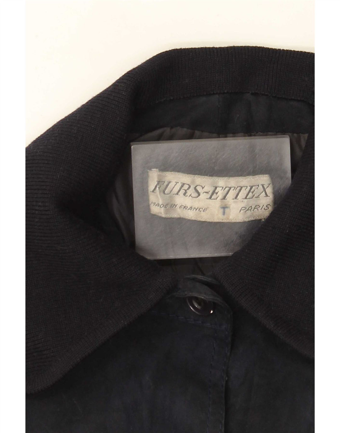 Vintage Damen Wildledermantel UK 10 Small Marineblau