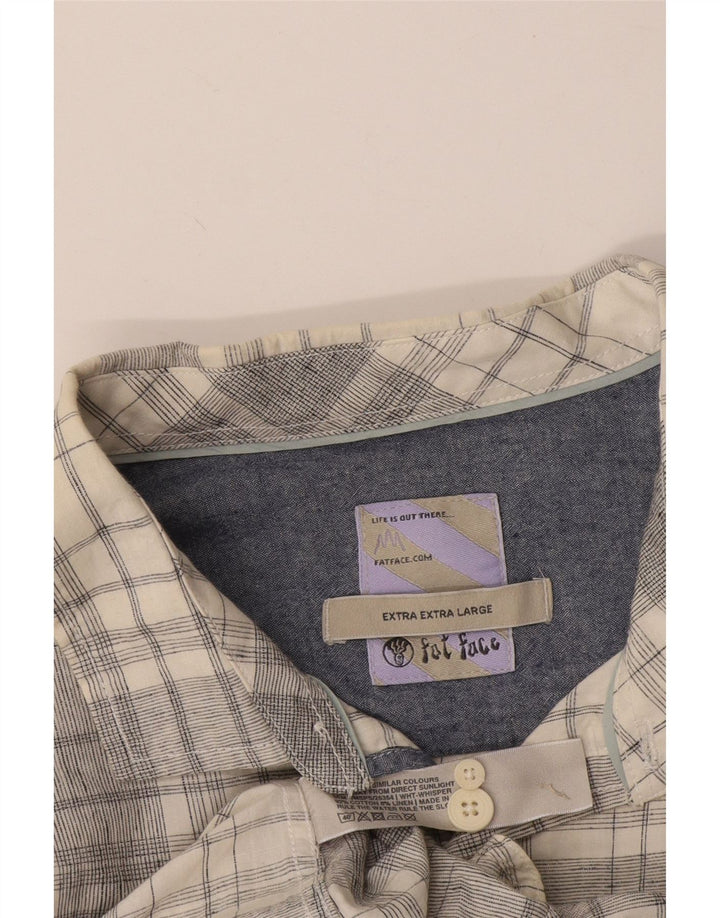 Fat Face Herren-Kurzarmhemd 2XL, grau kariert, Baumwolle