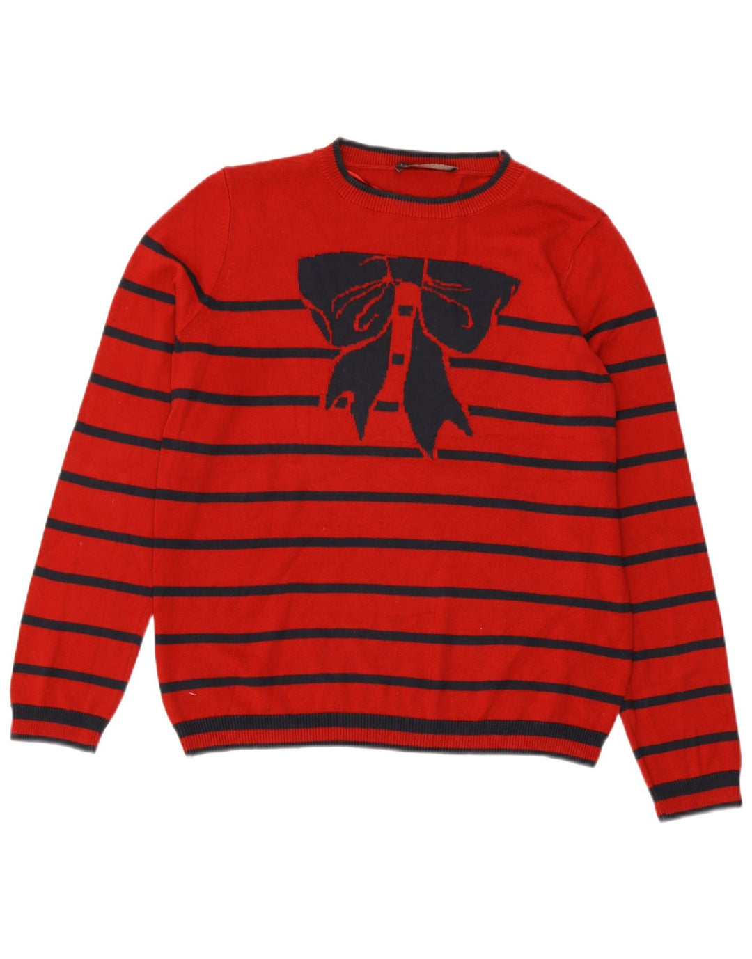 Marks & Spencer Damen-Pullover mit Rundhalsausschnitt, Gr. 14, Größe L, rot gestreift