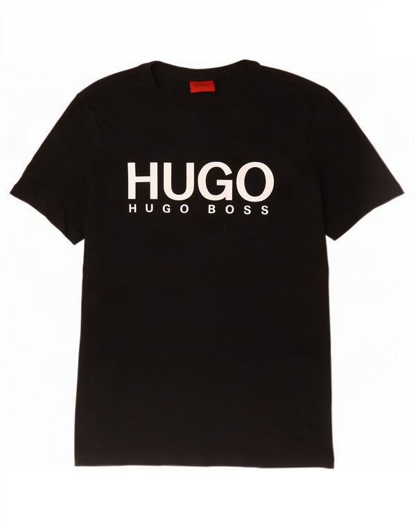Hugo Boss Herren-T-Shirt mit Grafik, mittelschwarze Baumwolle